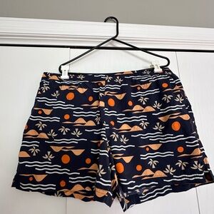 Columbia Blue and Orange Patterned Shorts